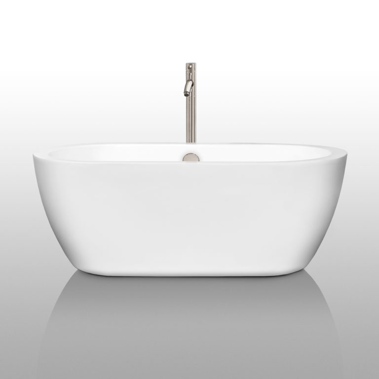 Soho 60 inch Freestanding Bathtub in White with Floor Mounted Faucet