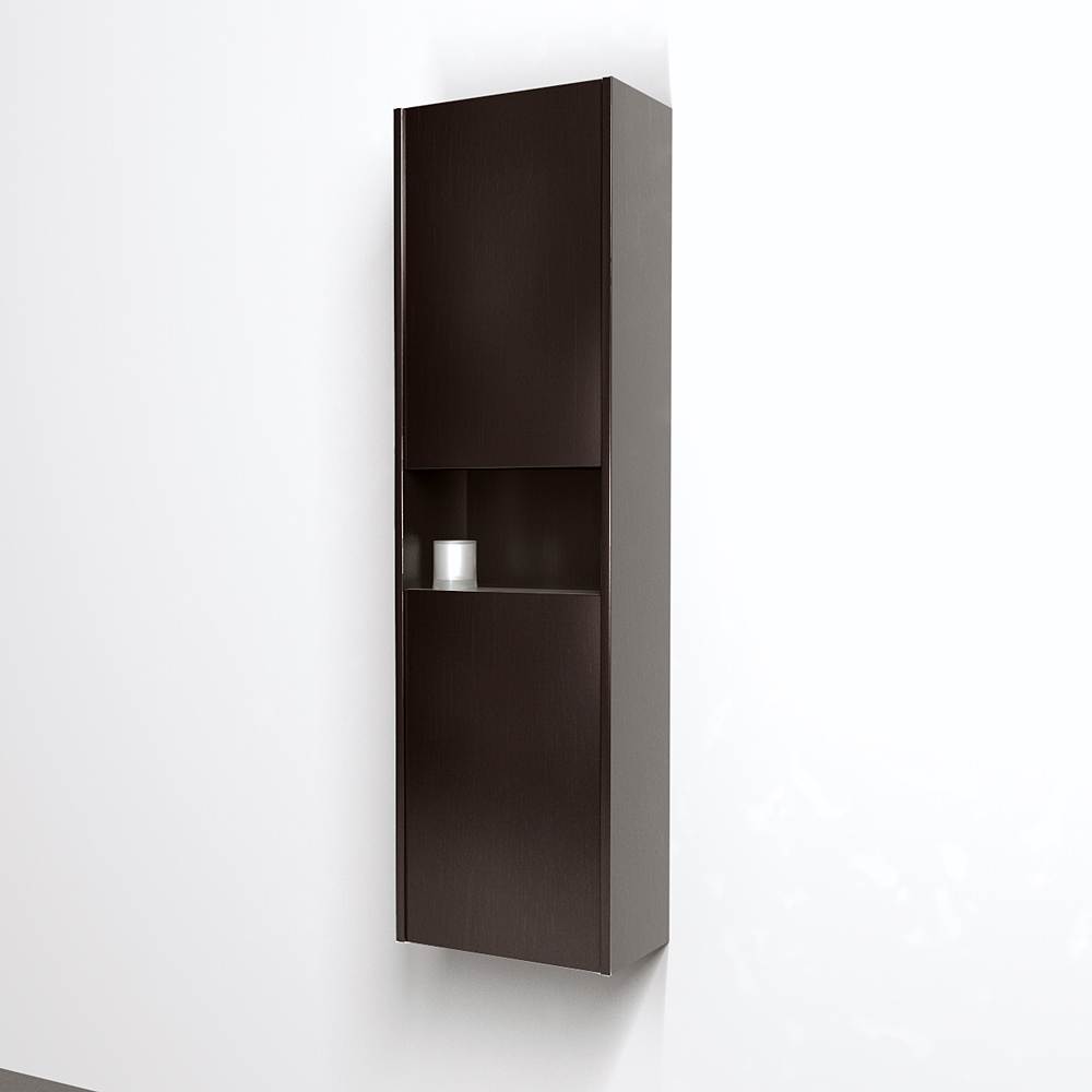 Sarah Wall Mounted Bathroom Storage Cabinet In Espresso With 5 Shelves