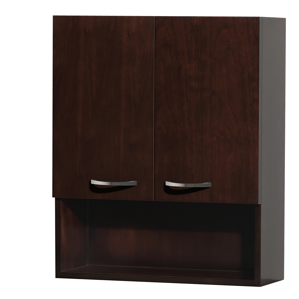 Maria Wall Mounted Bathroom Storage Cabinet In Espresso With 3 Shelves Housfair